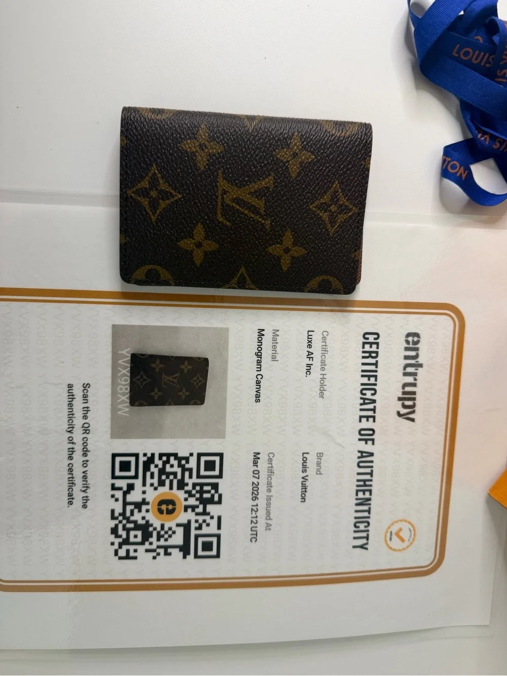 Louis Vuitton Canvas Pocket Organizer Card Case NWOT w/ Entrupy COA Full Set